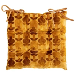 Galette de chaise Luna jacquard ocre 38x38cm - Atmosphera