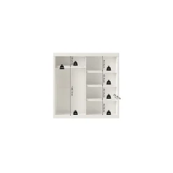 Garde Robe MILS, armoire 2 portes coulissantes avec miroir coloris blanc