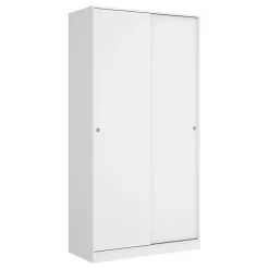 Garde-robe 2 portes Abigale, Cintre pour chambre à coucher, Armoire polyvalente, 100x50h204 cm, Blanc
