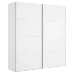 Garde-robe 2 portes Alias, Cintre pour chambre à coucher, Armoire polyvalente, 180x65h204 cm, Blanc