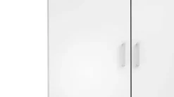 Garde-robe 2 portes Alibabba, Meubles de chambre, Penderie de plain-pied, Placard à vêtements, 77x49 h175 cm, Blanc