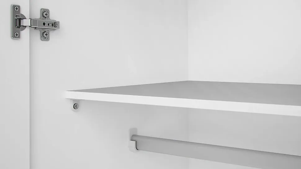 Garde-robe 2 portes Alibabba, Meubles de chambre, Penderie de plain-pied, Placard à vêtements, 77x49 h175 cm, Blanc