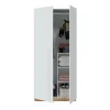 Garde-robe 2 portes Alpine, armoire de chambre, meuble avec 3 étagères et tringle à vêtements, 90x52h200 cm, chêne noueux et blanc