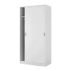 Garde-robe 2 portes Alt, armoire de chambre, armoire avec étagère et tringle à vêtements, 100x50h200 cm, blanc