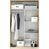 Garde-robe 2 portes Alyson, Cintre pour chambre à coucher, Armoire à portes coulissantes, 120x50h204 cm, Chêne