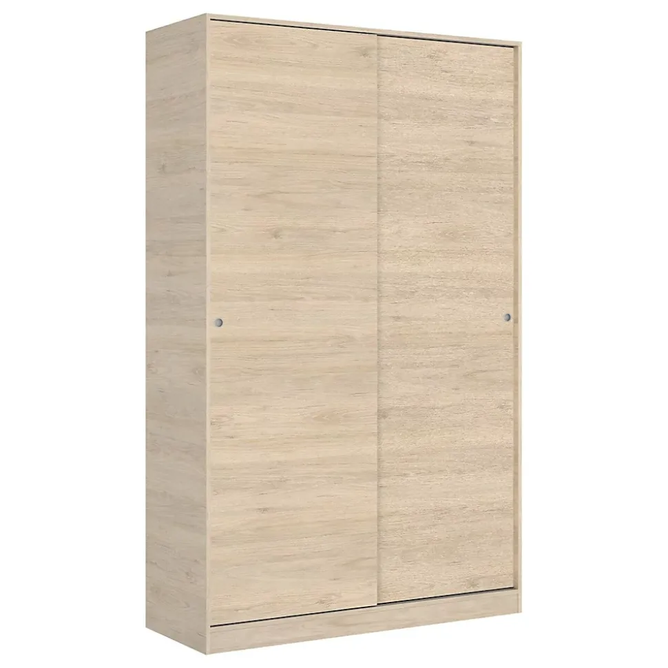 Garde-robe 2 portes Alyson, Cintre pour chambre à coucher, Armoire à portes coulissantes, 120x50h204 cm, Chêne