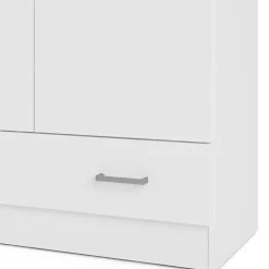 Garde-robe 2 portes Amylya, Meubles de chambre, Penderie de plain-pied, Placard à vêtements, 79x36 h170 cm, Blanc