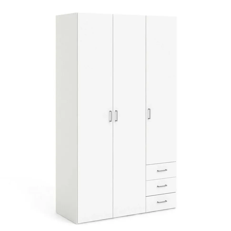 Garde-robe 3 portes Aquilone, Meubles de chambre, Penderie de plain-pied, Placard à vêtements, 115x49 h200 cm, Blanc