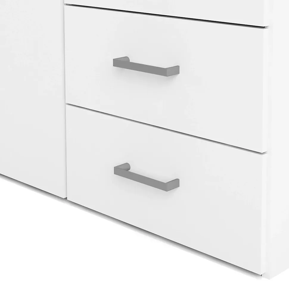 Garde-robe 2 portes Arci, Meubles de chambre, Penderie de plain-pied, Placard à vêtements, 77x49 h175 cm, Blanc