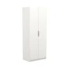 Garde-robe 2 portes Fioretta, Meubles de chambre, Penderie de plain-pied, Placard à vêtements, 79x51 h203 cm, Blanc mat