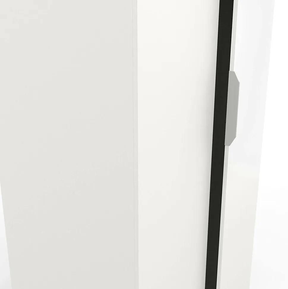 Garde-robe 2 portes Fioretta, Meubles de chambre, Penderie de plain-pied, Placard à vêtements, 79x51 h203 cm, Blanc mat