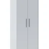 Garde-robe 2 portes Ionio, Meubles de chambre, Penderie de plain-pied, Placard à vêtements, 65x38h197 cm, Blanc