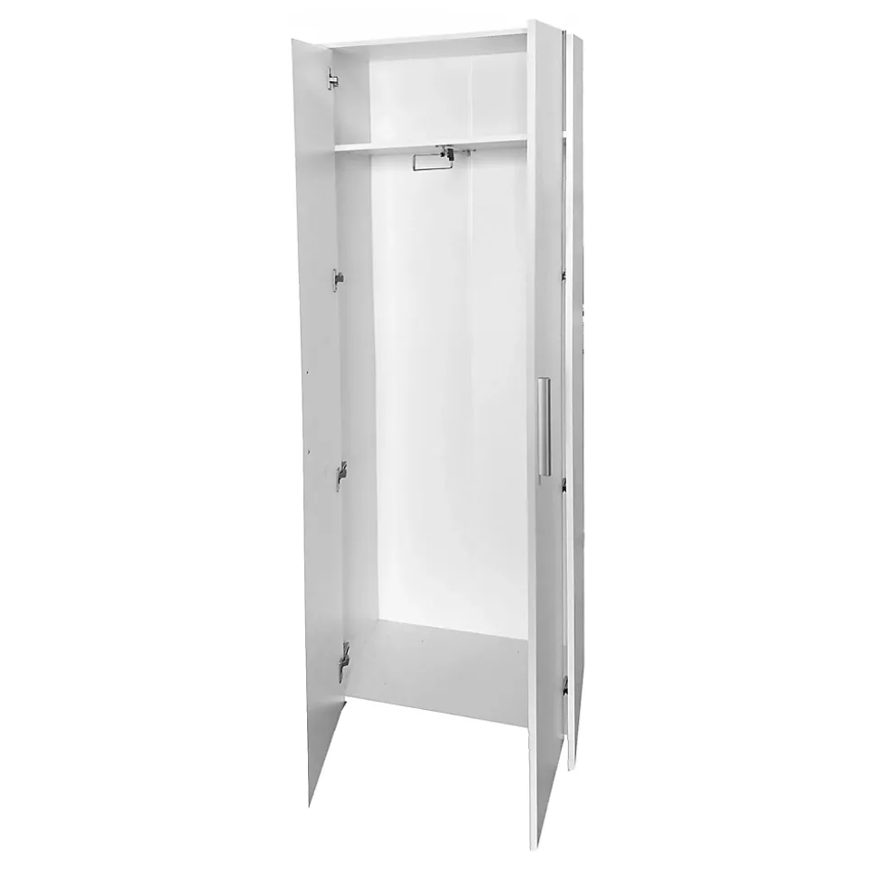 Garde-robe 2 portes Ionio, Meubles de chambre, Penderie de plain-pied, Placard à vêtements, 65x38h197 cm, Blanc