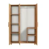 Garde-robe 3 portes Samh, Meubles de chambre, Penderie de plain-pied, Placard à vêtements, 120x48h189 cm, Chêne