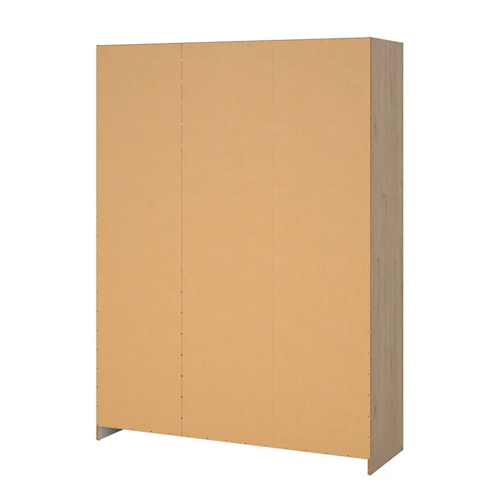 Garde-robe 3 portes Simeon, Meubles de chambre, Penderie de plain-pied, Placard à vêtements, 147x50 h200 cm, Chêne clair