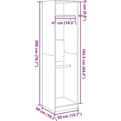 Garde-robe Blanc 50x50x200 cm Bois d'ingénierie vidaXL