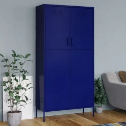 Garde-robe Bleu marine 90x50x180 cm Acier vidaXL