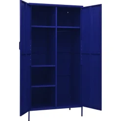 Garde-robe Bleu marine 90x50x180 cm Acier vidaXL