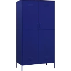 Garde-robe Bleu marine 90x50x180 cm Acier vidaXL