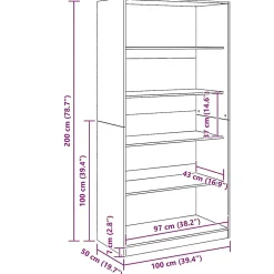 Garde-robe chêne artisanal 100x50x200 cm bois d'ingénierie vidaXL