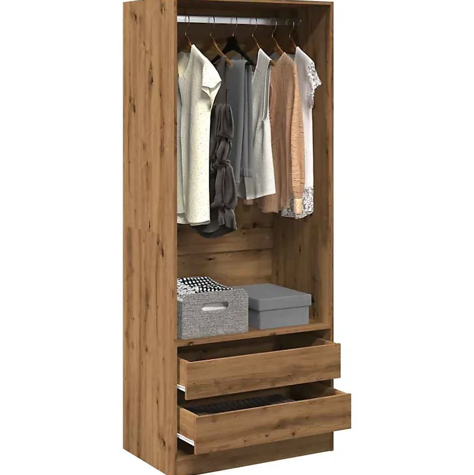 Garde-robe chêne artisanal 80x50x200 cm bois d'ingénierie vidaXL