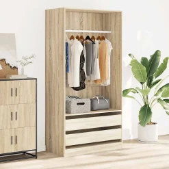Garde-robe Chêne sonoma 100x50x200 cm Bois d'ingénierie vidaXL