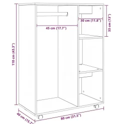 Garde-robe Chêne sonoma 80x40x110 cm vidaXL