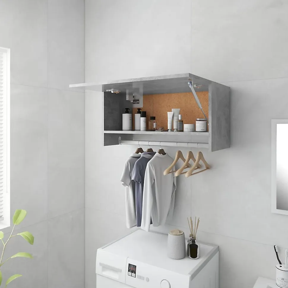 Garde-robe gris béton 70x32,5x35 cm bois d'ingénierie vidaXL