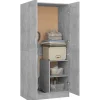 Garde-robe Gris béton 82,5x51,5x180 cm Aggloméré vidaXL