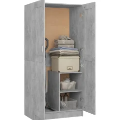 Garde-robe Gris béton 82,5x51,5x180 cm Aggloméré vidaXL