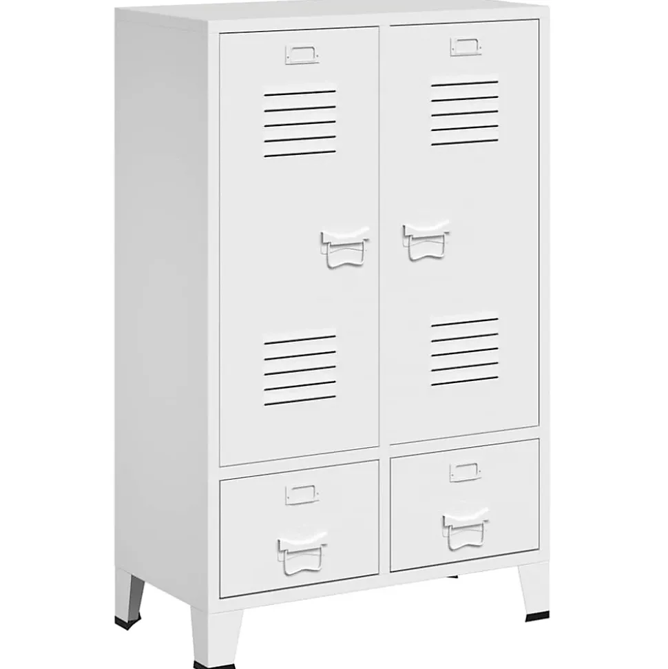 Garde-robe industrielle Blanc 67x35x107 cm Acier vidaXL