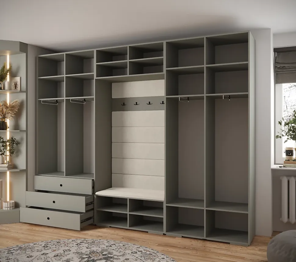 Garde-robe Inova 1 porte battante 236,7/300/47 4 Portes (gris)
