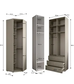 Garde-robe Inova 4 porte battante 236,7/182/47 4 Portes (blanc)