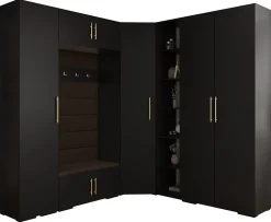 Garde-robe Inova 3 porte battante 236,7/232/47 4 Portes (noir)