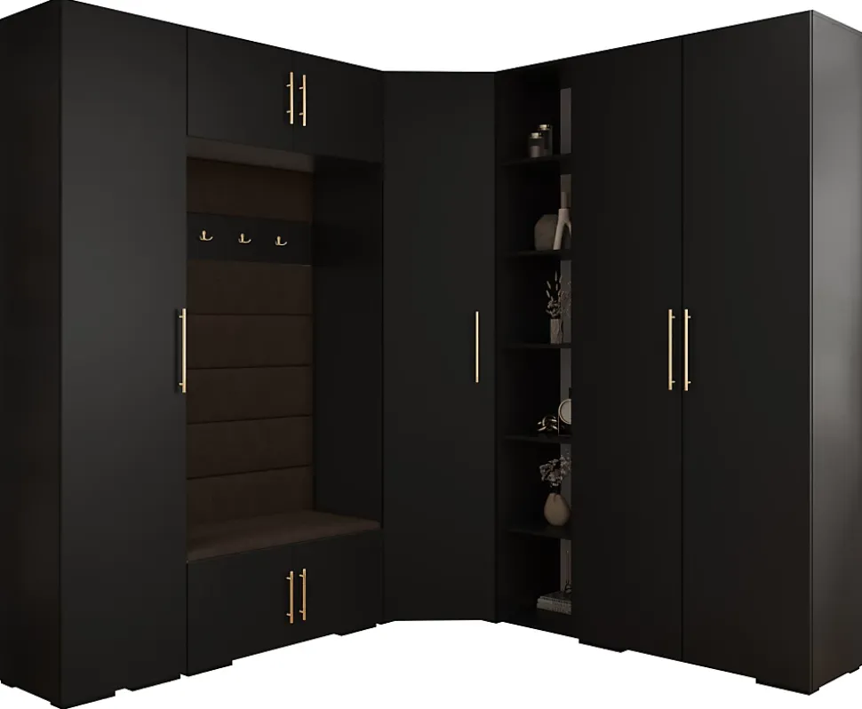 Garde-robe Inova 3 porte battante 236,7/232/47 4 Portes (noir)