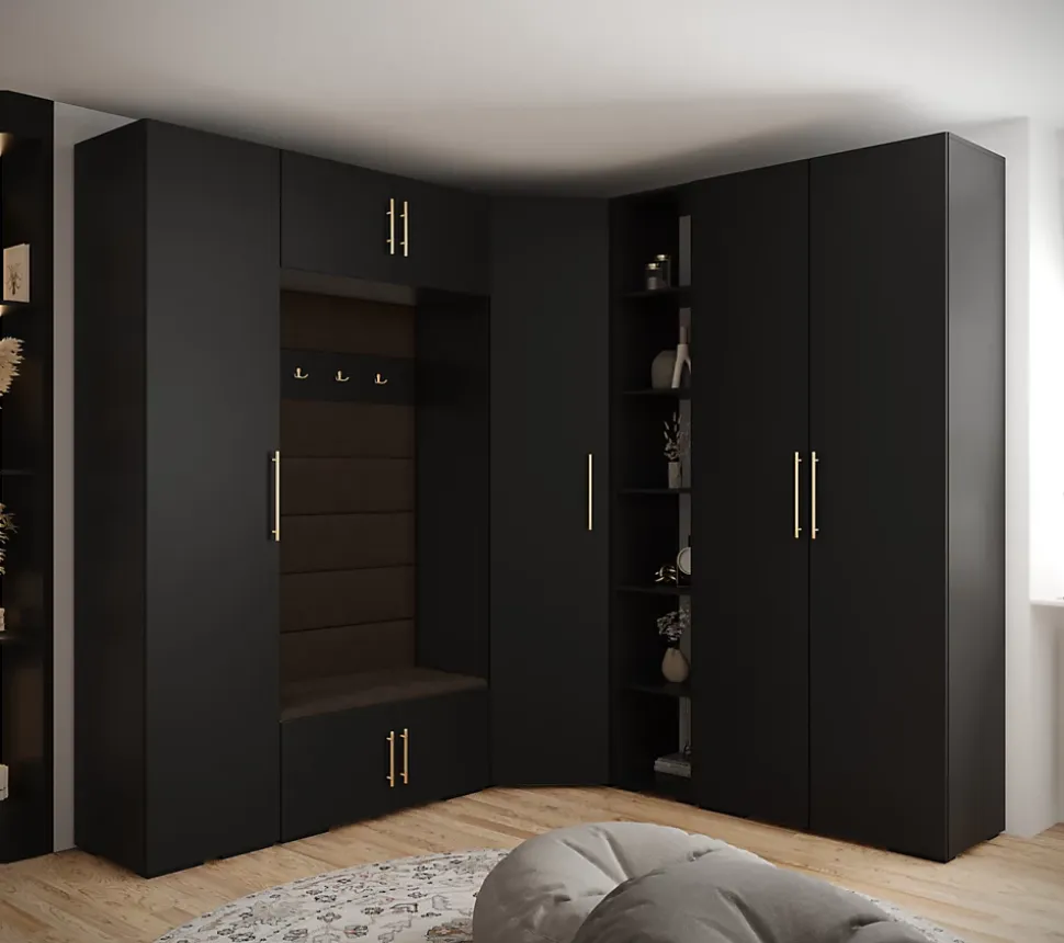 Garde-robe Inova 3 porte battante 236,7/232/47 4 Portes (noir)