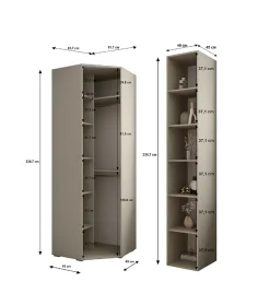 Garde-robe Inova 3 porte battante 236,7/232/47 4 Portes (noir)
