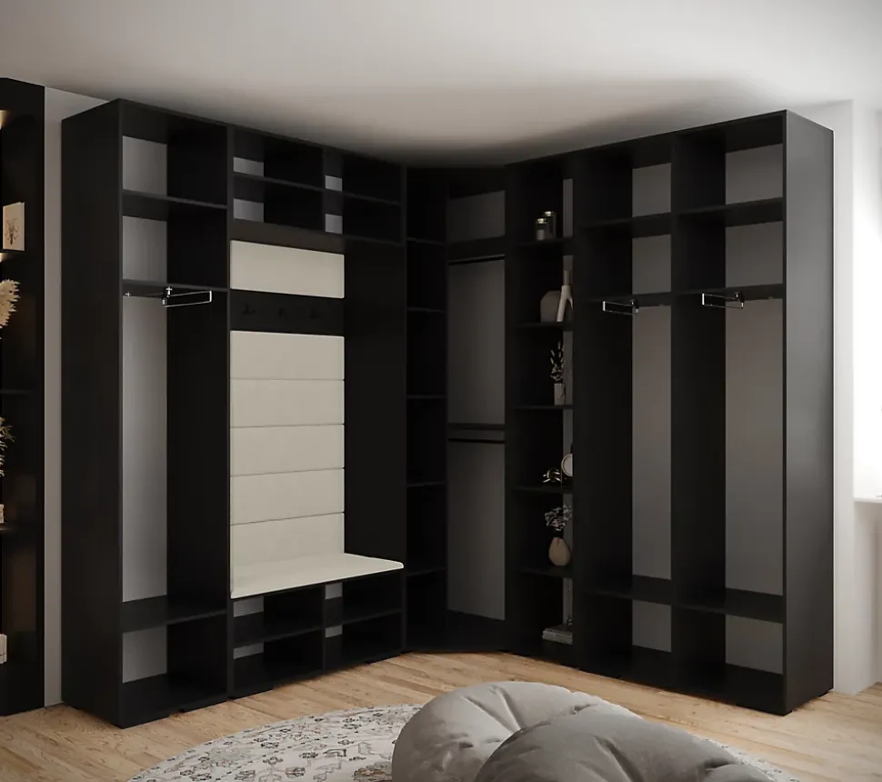 Garde-robe Inova 3 porte battante 236,7/232/47 4 Portes (noir)