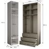 Garde-robe Inova 4 porte battante 236,7/150/47 3 Portes (blanc)