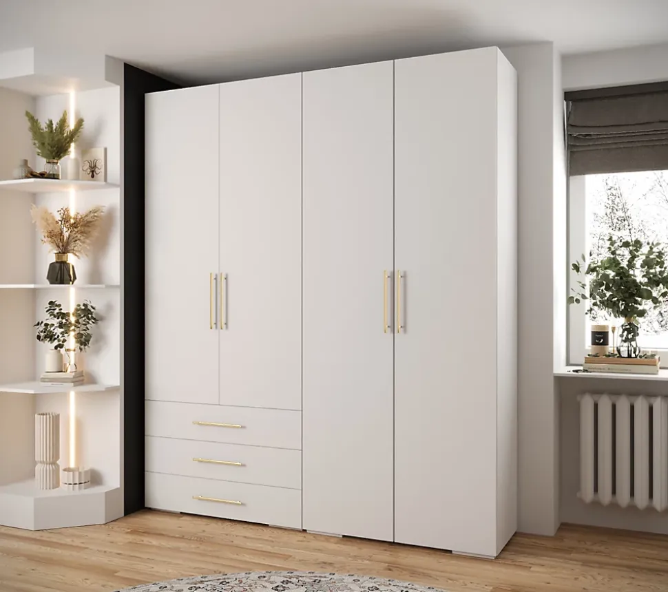 Garde-robe Inova 3 porte battante 236,7/200/47 4 Portes (blanc)