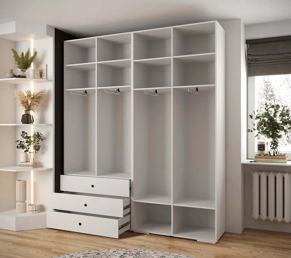 Garde-robe Inova 3 porte battante 236,7/200/47 4 Portes (blanc)