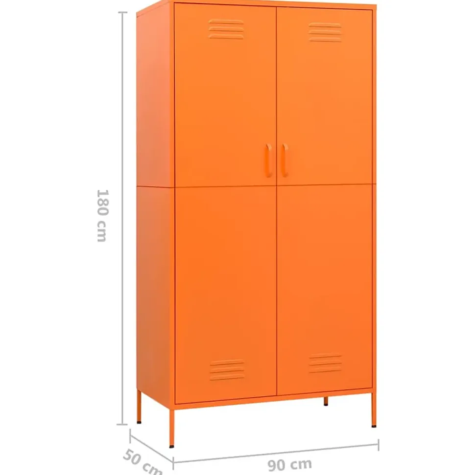 Garde-robe Orange 90x50x180 cm Acier vidaXL