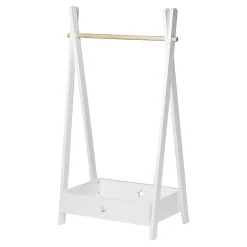 Garde-robe pour enfant Laxe avec compartiment de rangement 126 x 73 x 43 cm blanc en.casa
