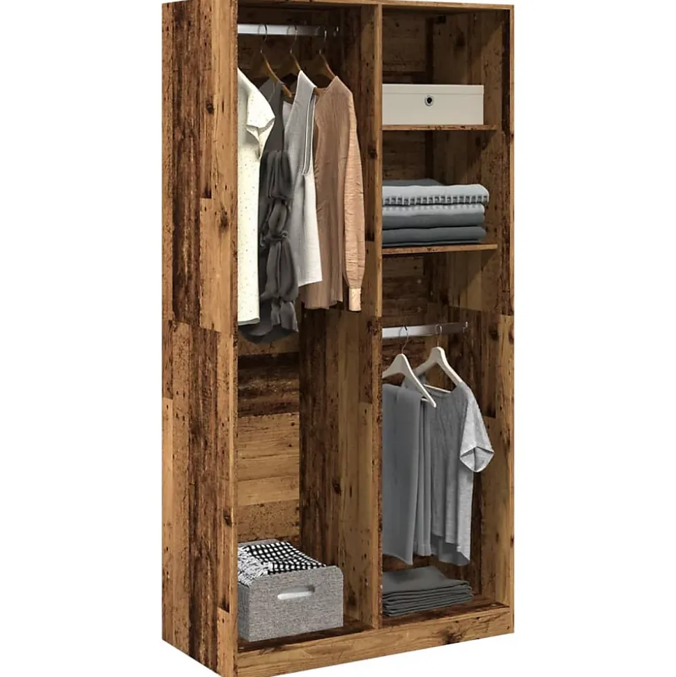 Garde-robe vieux bois 100x50x200 cm bois d'ingénierie vidaXL