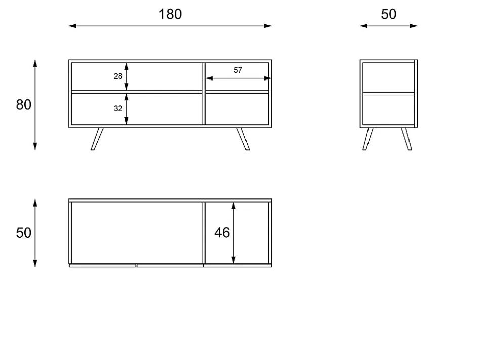 Ginger Buffet 3 portes (180x80 H cm) en Mélamine Blanc