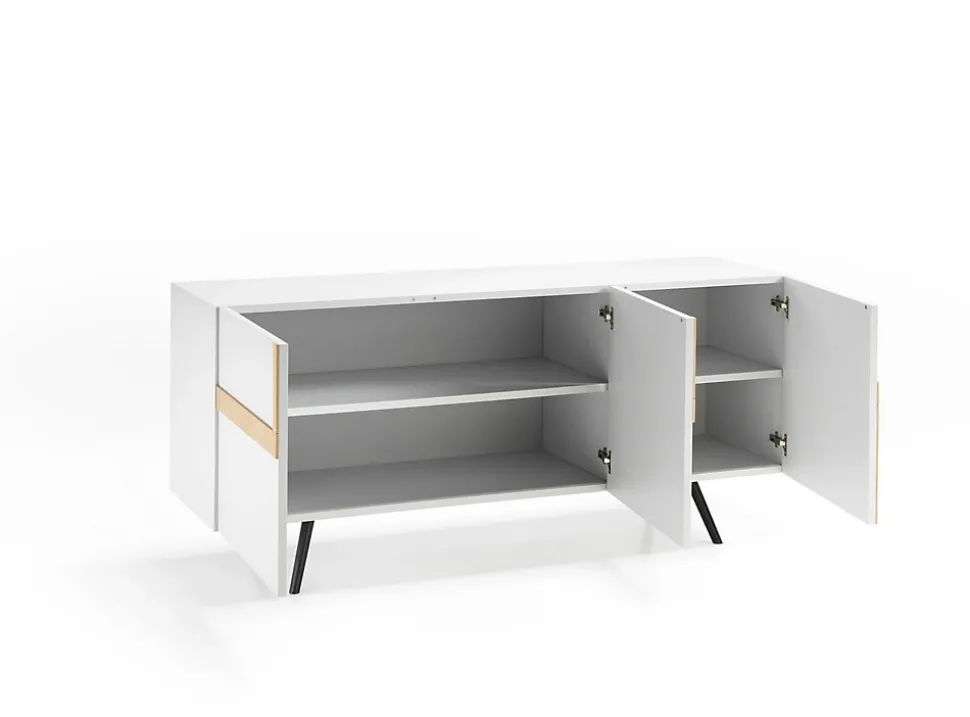 Ginger Buffet 3 portes (180x80 H cm) en Mélamine Blanc