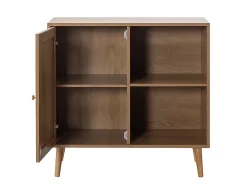 Goto - buffet haut - effet bois et cannage - 2 niches et 1 porte - 80 cm - Best Mobilier