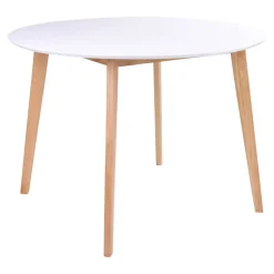 GRAM - Ensemble Table Ronde et Blanche + 4 Chaises Noires