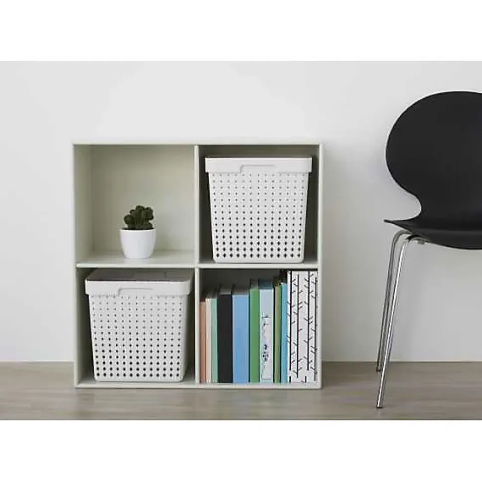 Grand Panier de rangement en Plastique Recyclé XL - Blanc
