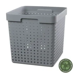 Grand Panier de rangement en Plastique Recyclé XL - Gris